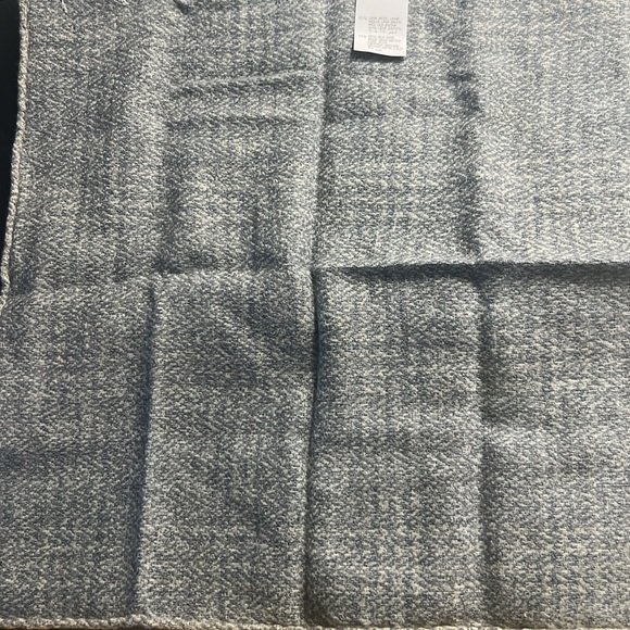 brunello cucinelli Plaid wool silk blend pocket square Men’s Size 12” Blue/Gray - Picture 7 of 7
